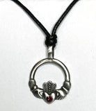 Birthstone Celtic Claddagh Pewter Choker Necklace by Woods Celtic Jewellery