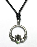 Birthstone Celtic Claddagh Pewter Choker Necklace by Woods Celtic Jewellery