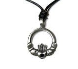 Birthstone Celtic Claddagh Pewter Choker Necklace by Woods Celtic Jewellery