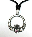 Birthstone Celtic Claddagh Pewter Choker Necklace by Woods Celtic Jewellery