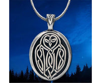 Celtic Owl Pewter Pendant Necklace By Celtic Knotworks