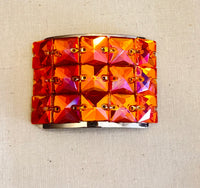 Ash O'Shea Irish Dance Buckles for Heavy Shoes - Orange Mini Square with Pink Aurora