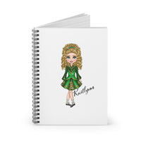 NEW STYLE  Personalized  Irish Dance Spiral Bound Notebook/Journal - Personalized name and choice of skin tone, hair color, eye color and dress!