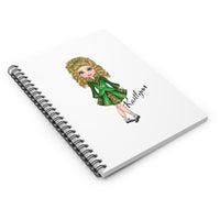 NEW STYLE  Personalized  Irish Dance Spiral Bound Notebook/Journal - Personalized name and choice of skin tone, hair color, eye color and dress!