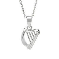 Silver Plate Irish Harp Pendant by Woods Celtic Jewellery